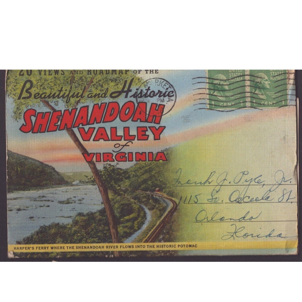 Shenandoah Valley Virginia VA Harpers Ferry Souvenir Folder Postcard 20 Views - Picture 1 of 2